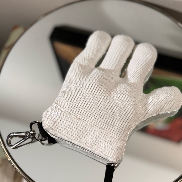 Disney Parks Sequin Mickey Mouse Glove Coin Purse Bag Charm - Picture 6 of 6